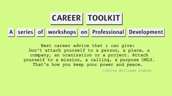 CAREER TOOLKIT: A series of workshops on Professional Development with Natasa Georgiou