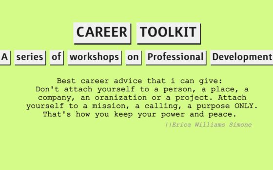 CAREER TOOLKIT: A series of workshops on Professional Development with Natasa Georgiou